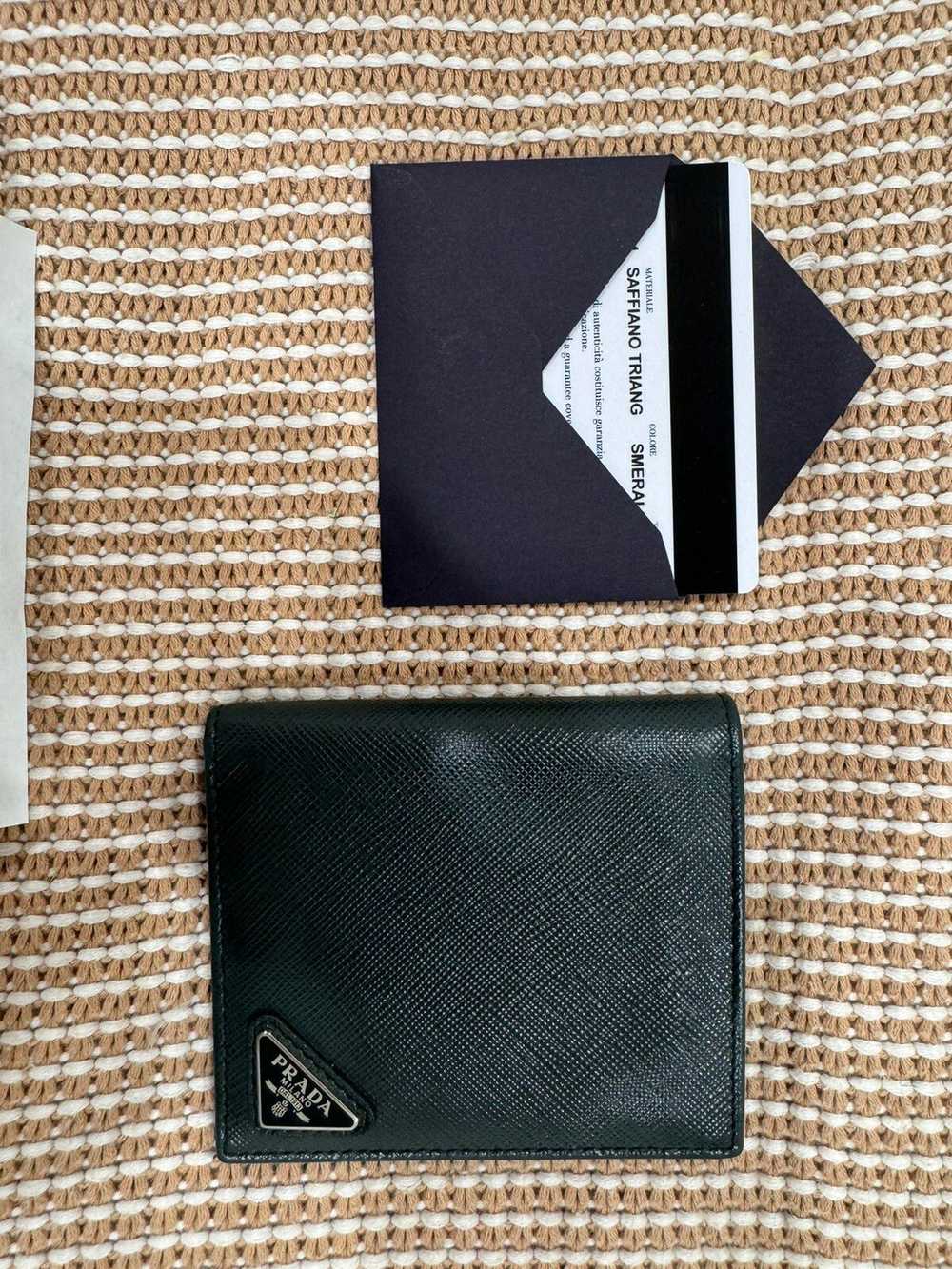 Prada Prada Saffiano Bi-Fold Wallet in Emerald/Gr… - image 7