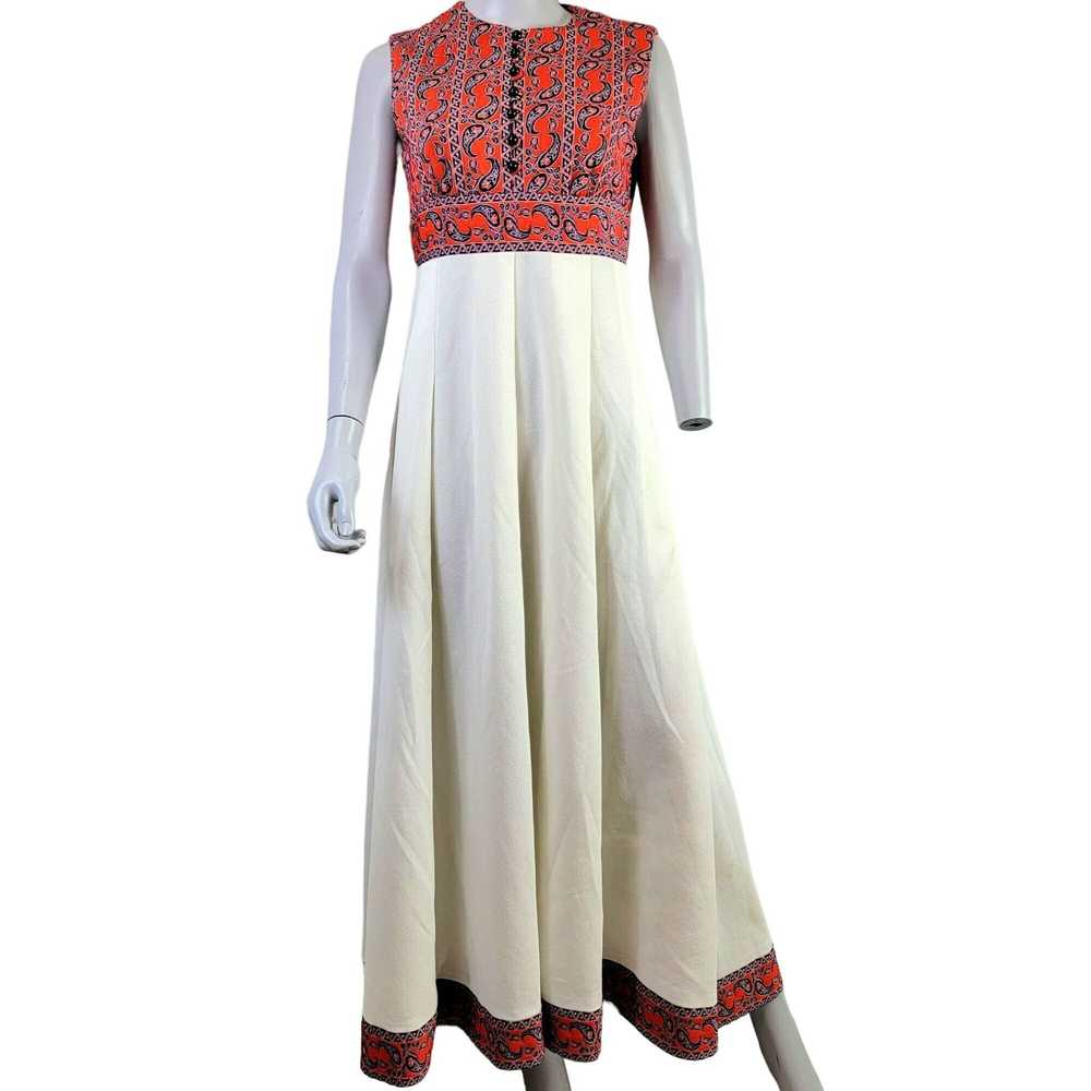 Vintage Vintage 60s Paisley Maxi Peasant Dress Wo… - image 12
