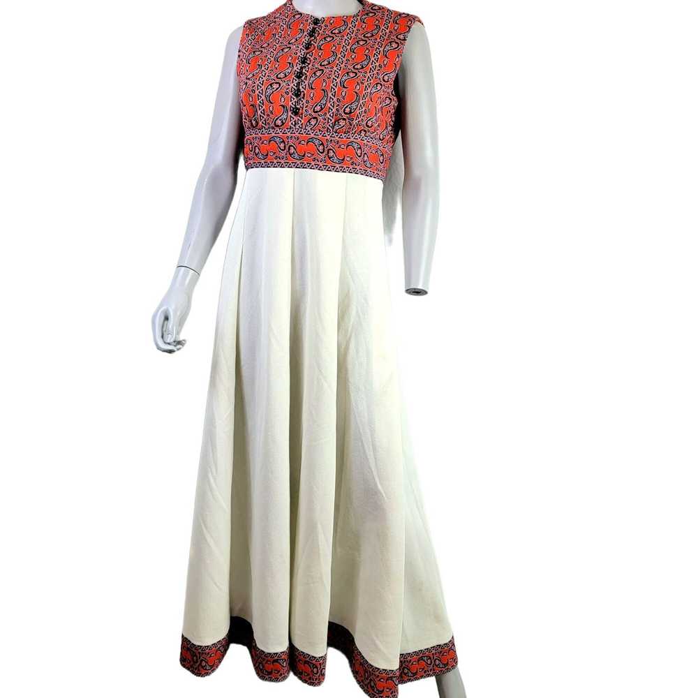Vintage Vintage 60s Paisley Maxi Peasant Dress Wo… - image 1