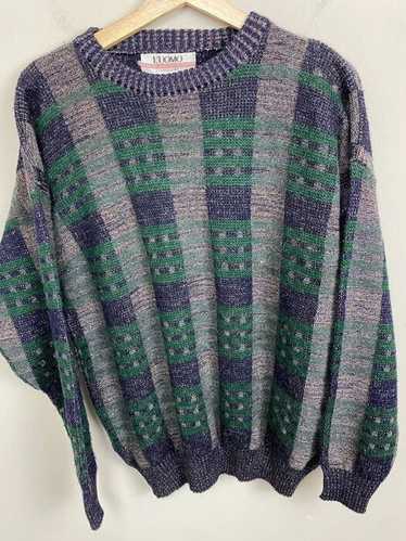 Coloured Cable Knit Sweater × Vintage Vintage Chec