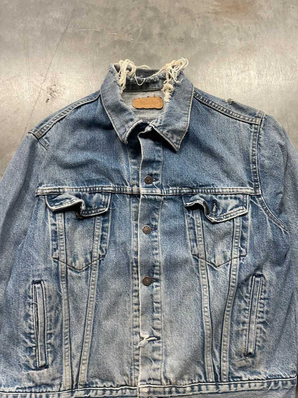 Vintage Vintage Distressed Denim Trucker Jacket - image 2