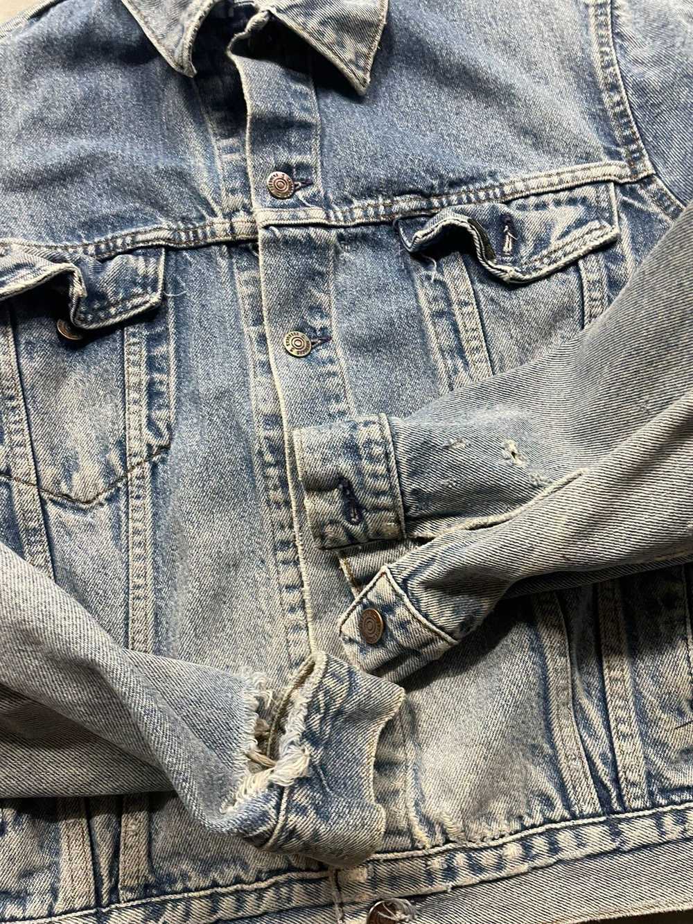 Vintage Vintage Distressed Denim Trucker Jacket - image 4