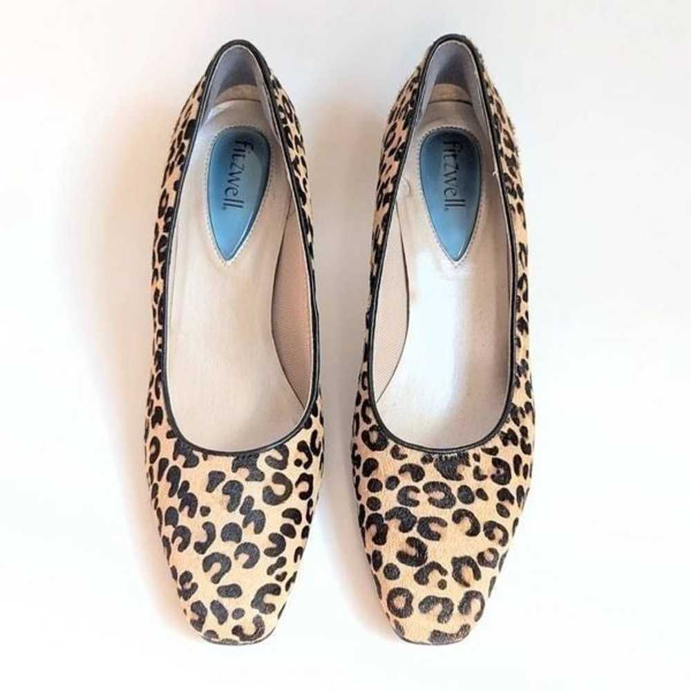 Vintage 90s Pony Calf Hair Leopard Square Pointed… - image 2