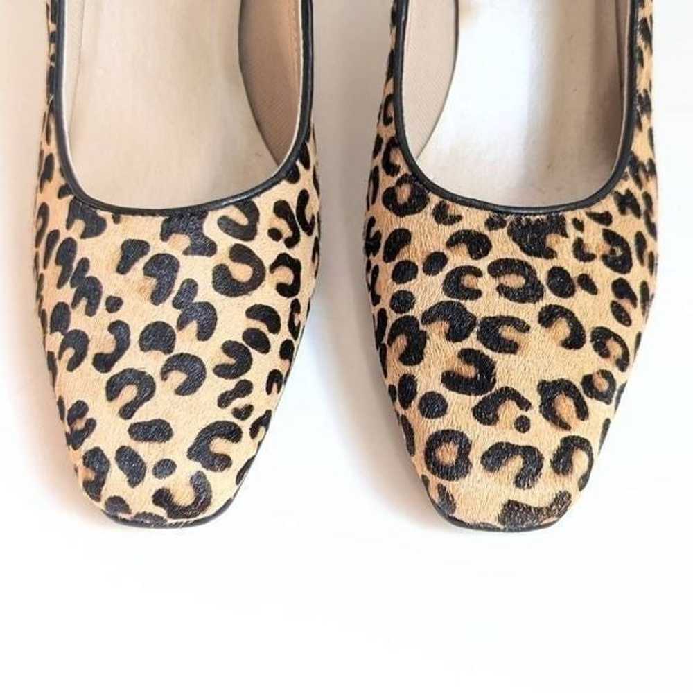Vintage 90s Pony Calf Hair Leopard Square Pointed… - image 3