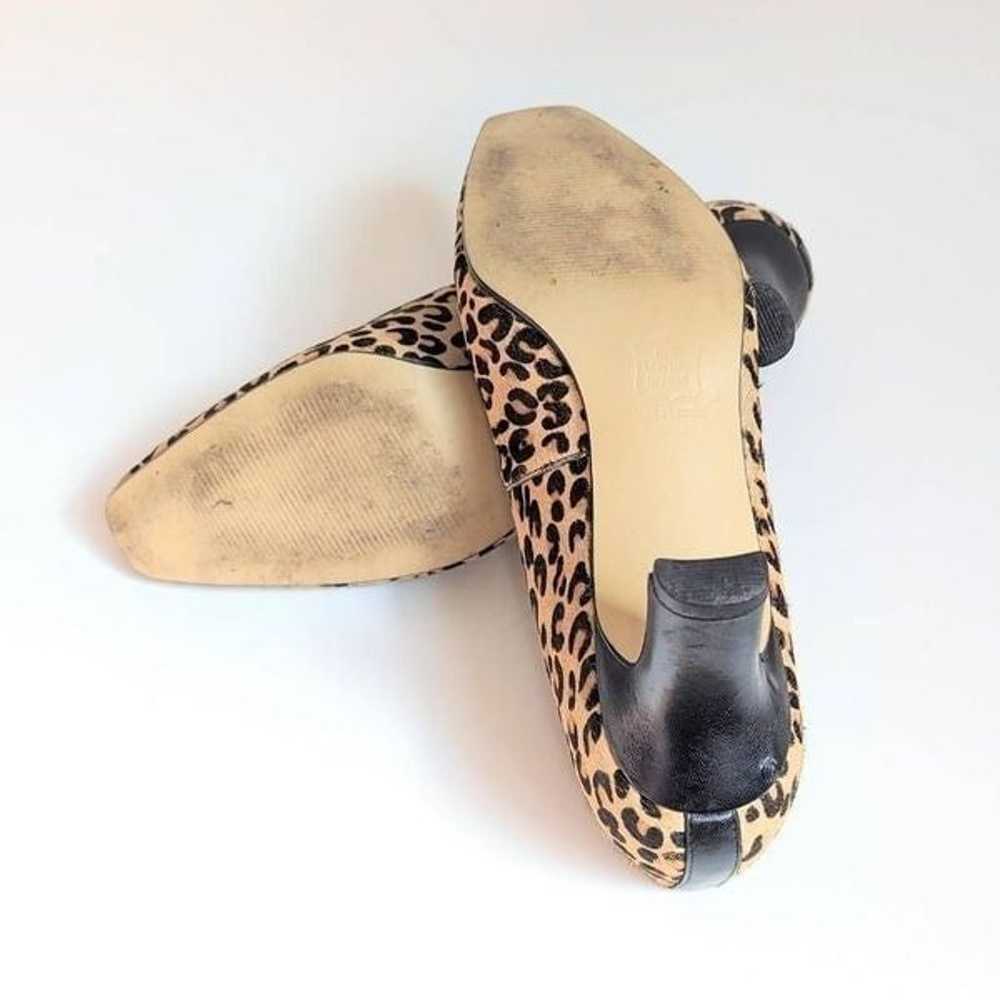 Vintage 90s Pony Calf Hair Leopard Square Pointed… - image 7