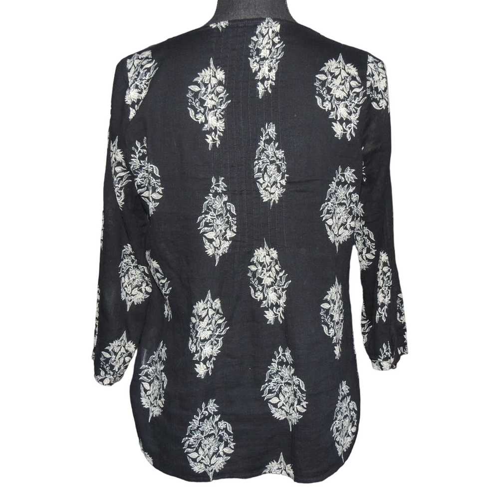 Lucky Brand Lucky Brand 3/4 Sleeve Black Floral W… - image 4