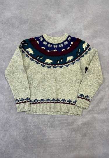 Vintage Woolrich Knitted Jumper Penguin Patterned 