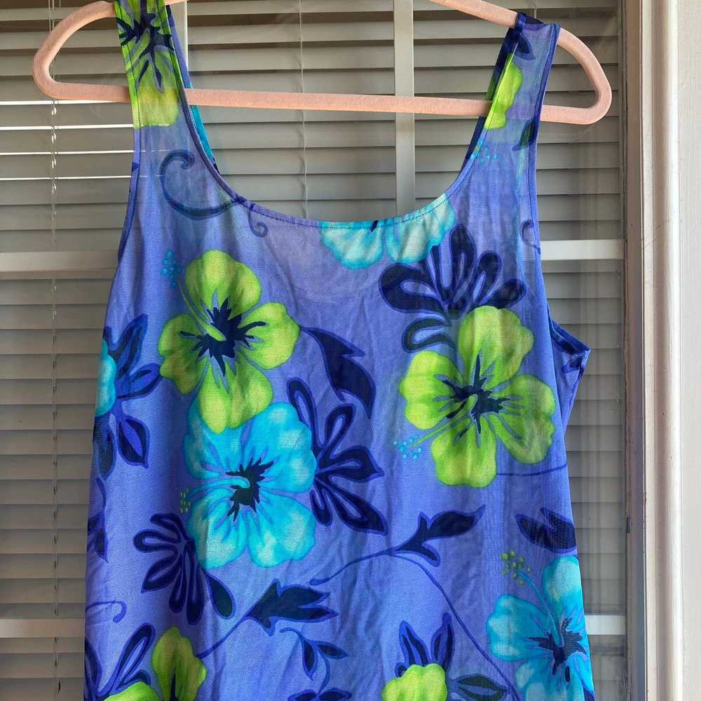 Vintage hibiscus vintage swim cover up dress - image 3