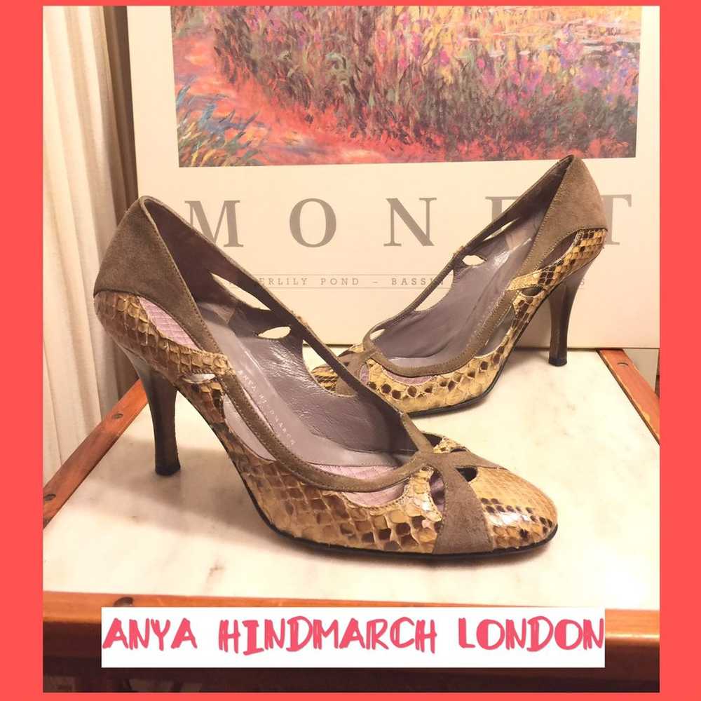 Sz 7-ANYA HINDMARCH LONDON 3.5" PUMPS - image 1