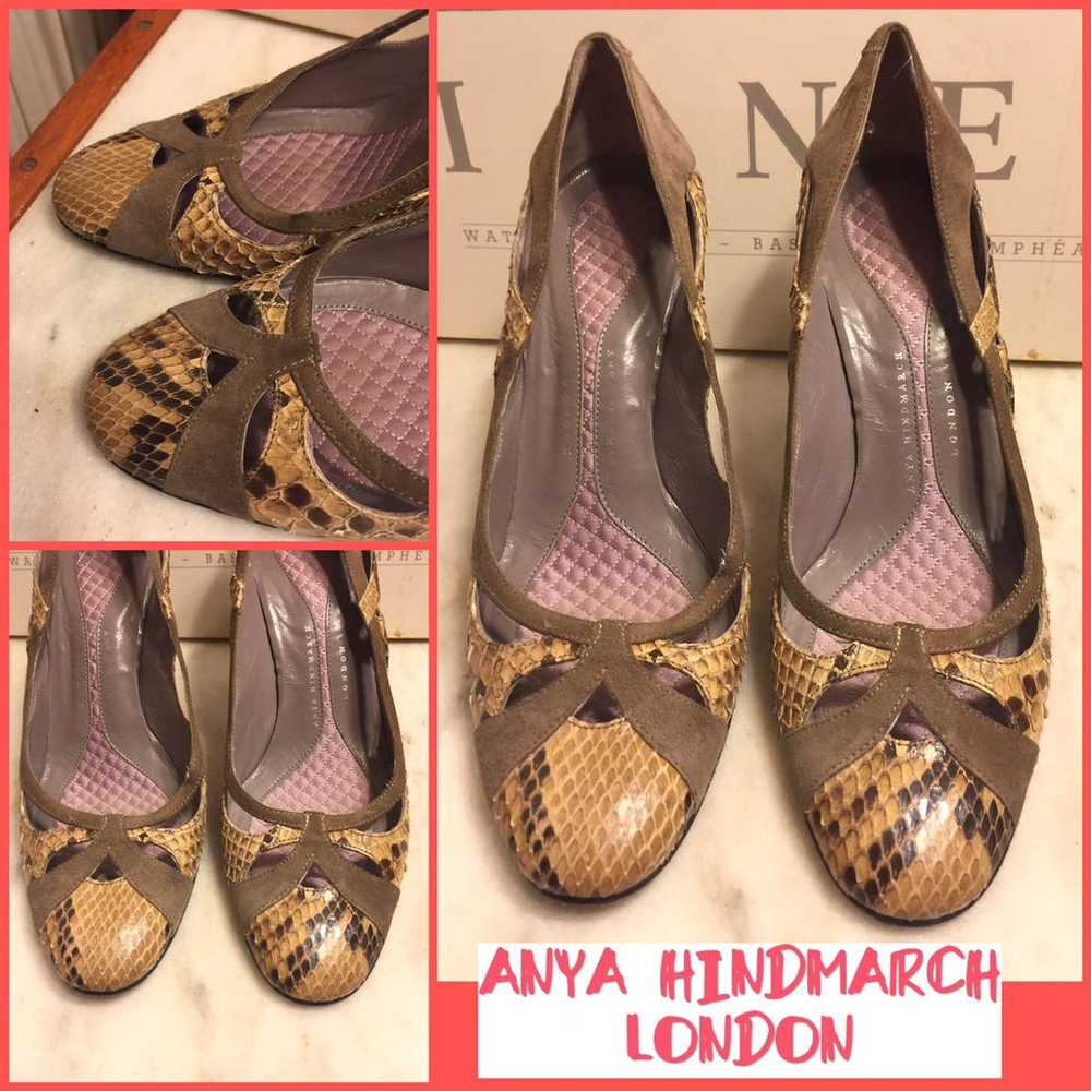 Sz 7-ANYA HINDMARCH LONDON 3.5" PUMPS - image 2