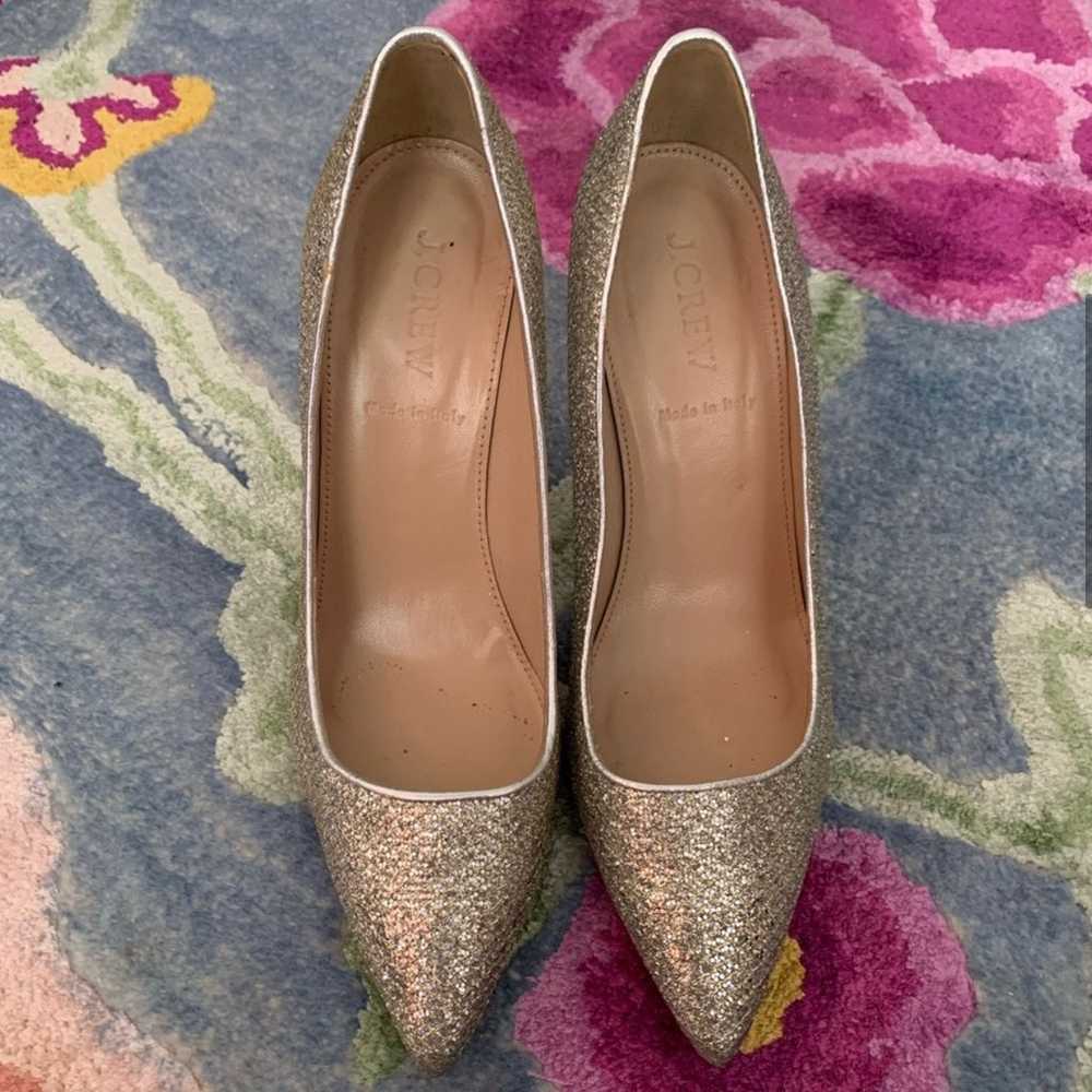 J.Crew Roxie Snakeskin Gold Silver Pumps - image 6
