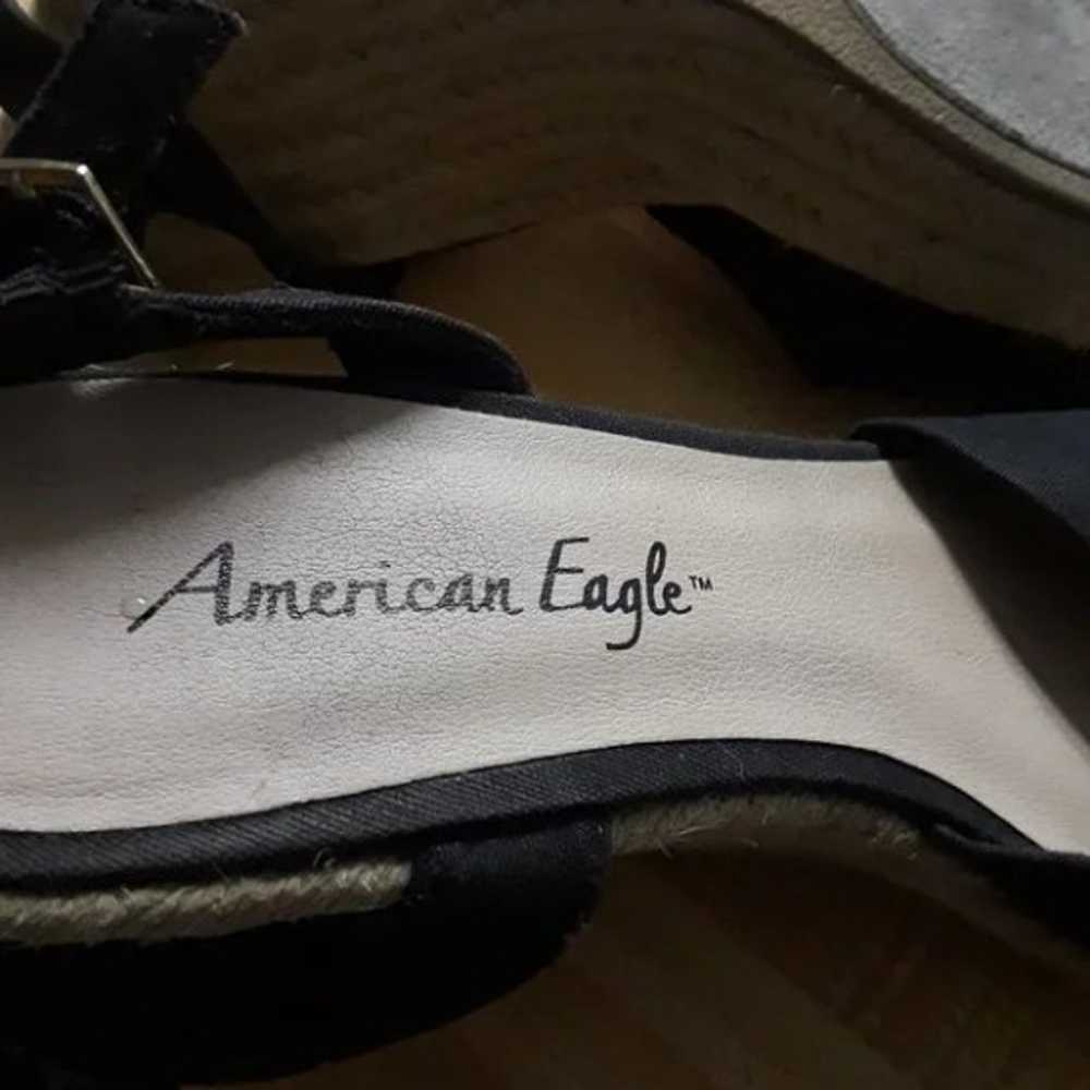"American Eagle espadrilles black wedge sandals " - image 3