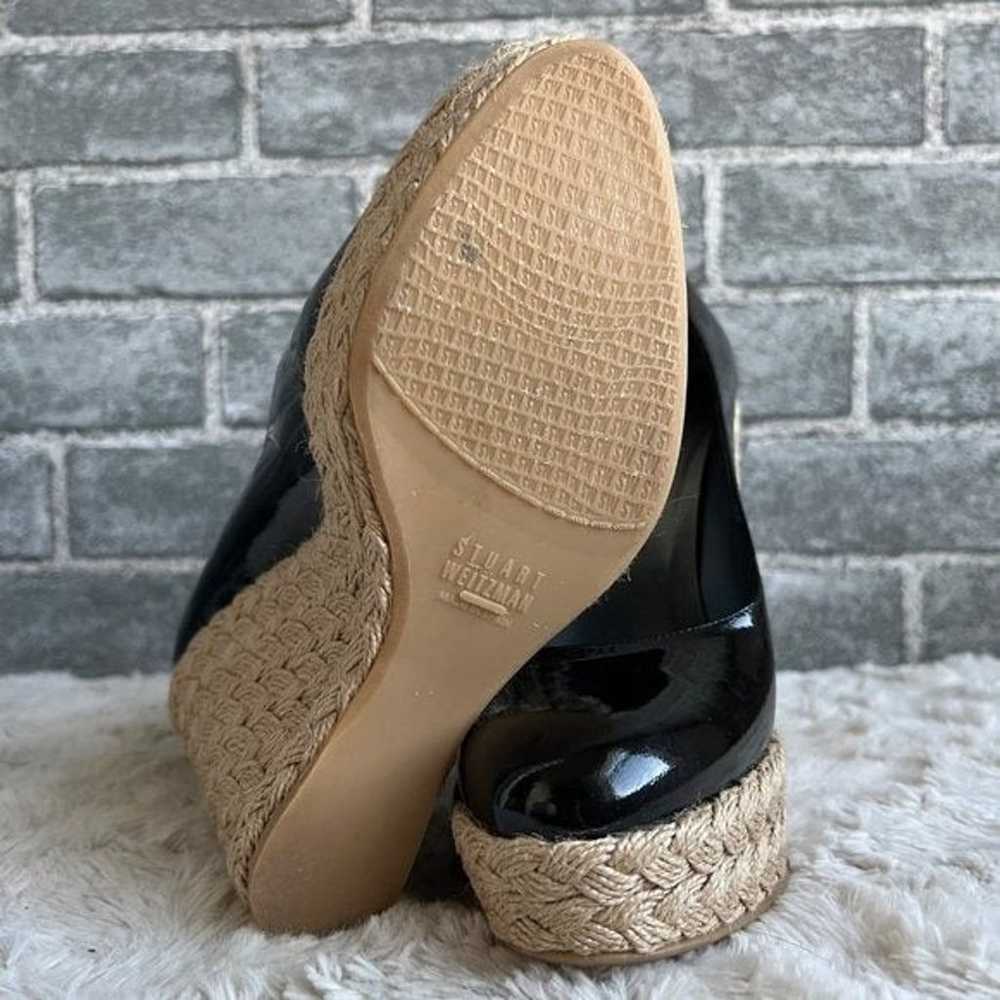 Stuart Weitzman Black Patent Leather Espadrilles … - image 10