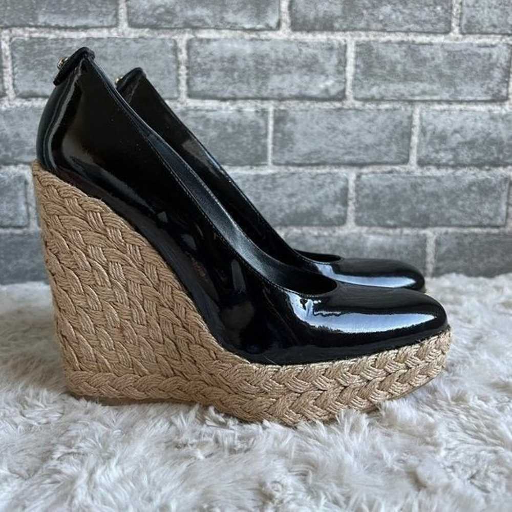 Stuart Weitzman Black Patent Leather Espadrilles … - image 4