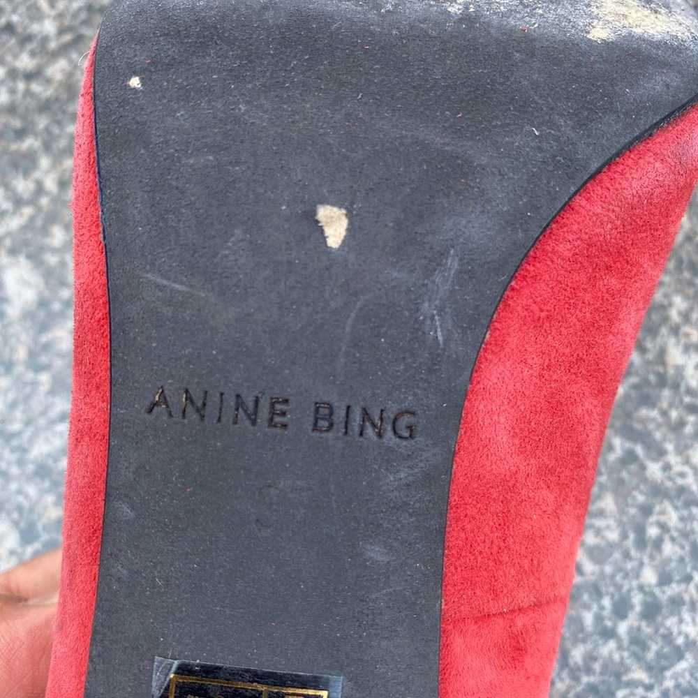Anine Bing red suede high heel shoes size 37 - image 10