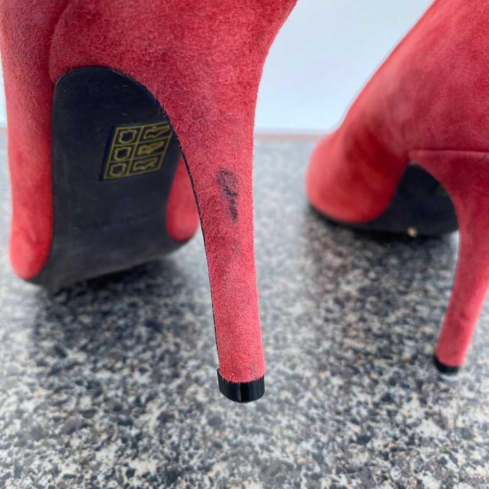 Anine Bing red suede high heel shoes size 37 - image 7
