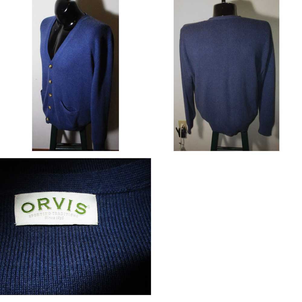 Orvis Men's ORVIS Blue Long Sleeve Cardigan Sweat… - image 4