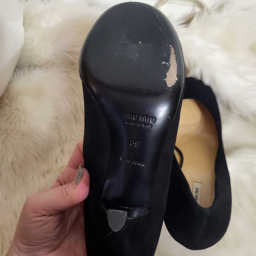 Miu Miu Black Suede Heels Sz 39/8 Made in Italy..… - image 7