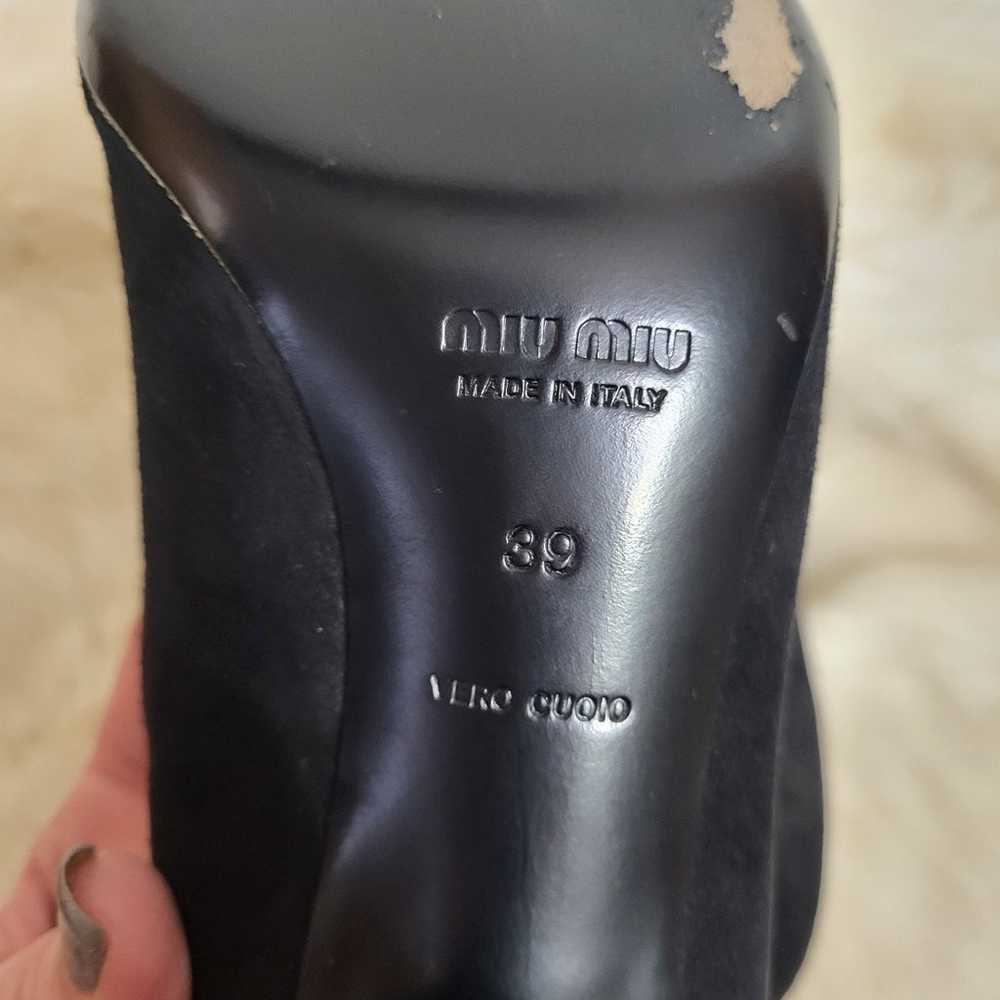 Miu Miu Black Suede Heels Sz 39/8 Made in Italy..… - image 8
