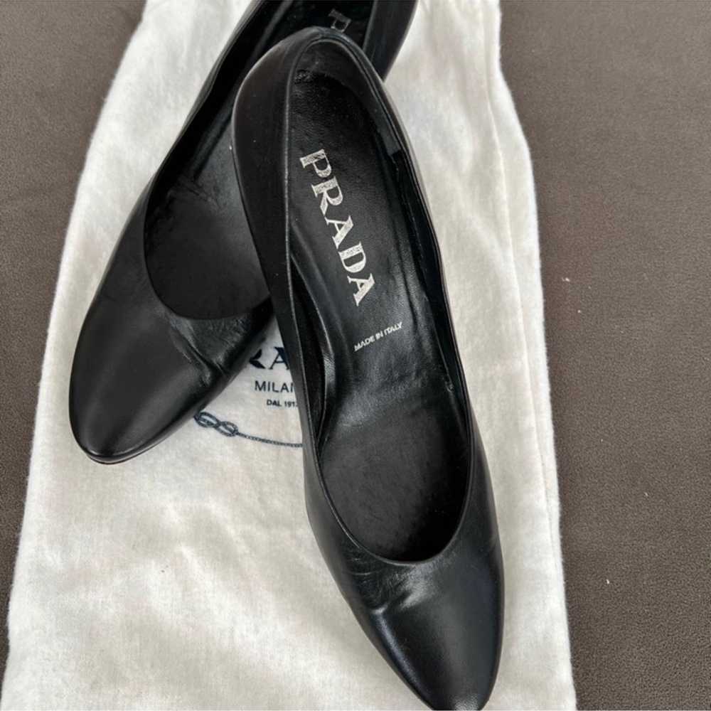 Prada black leather pumps. Size 5.5. Very gently … - image 1