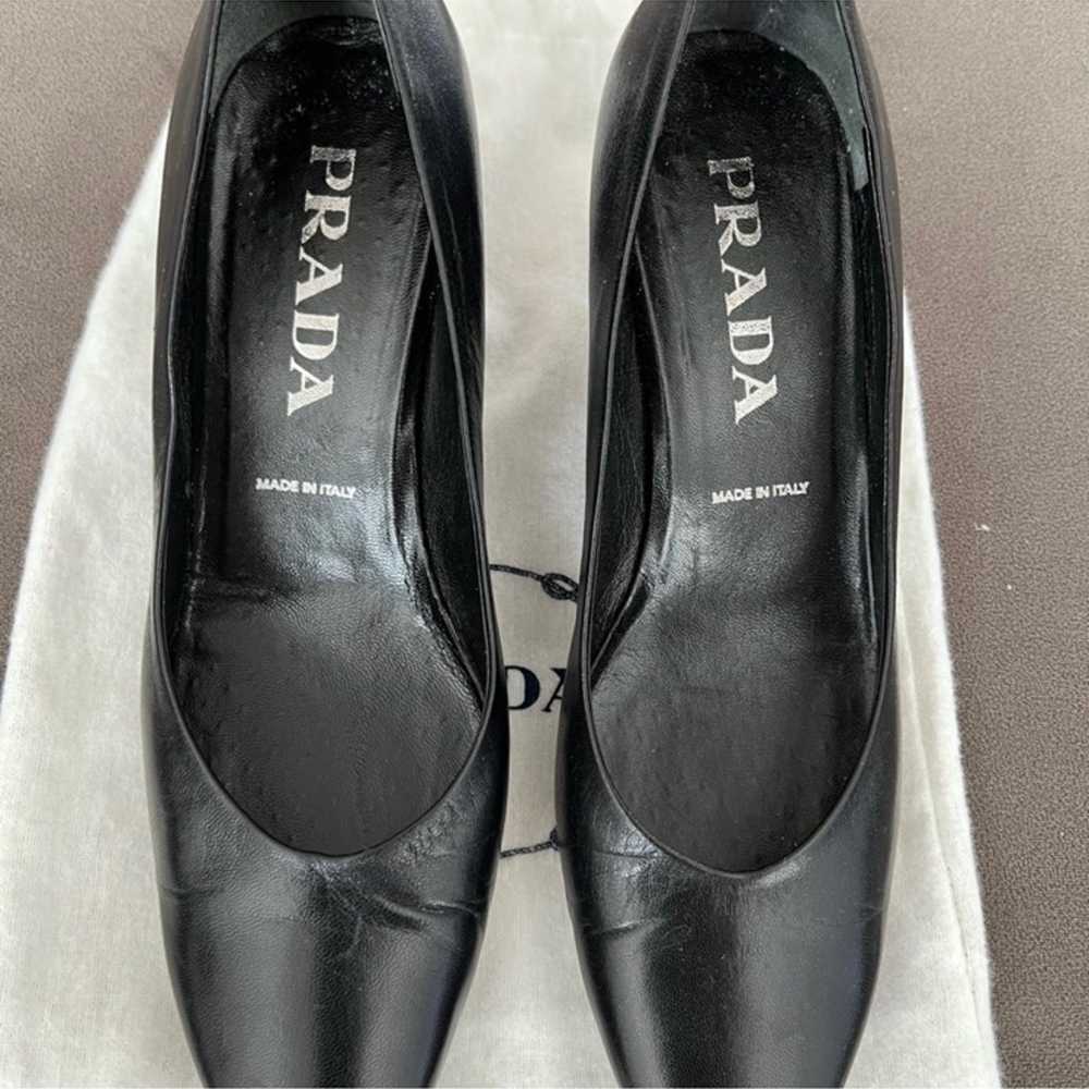 Prada black leather pumps. Size 5.5. Very gently … - image 2