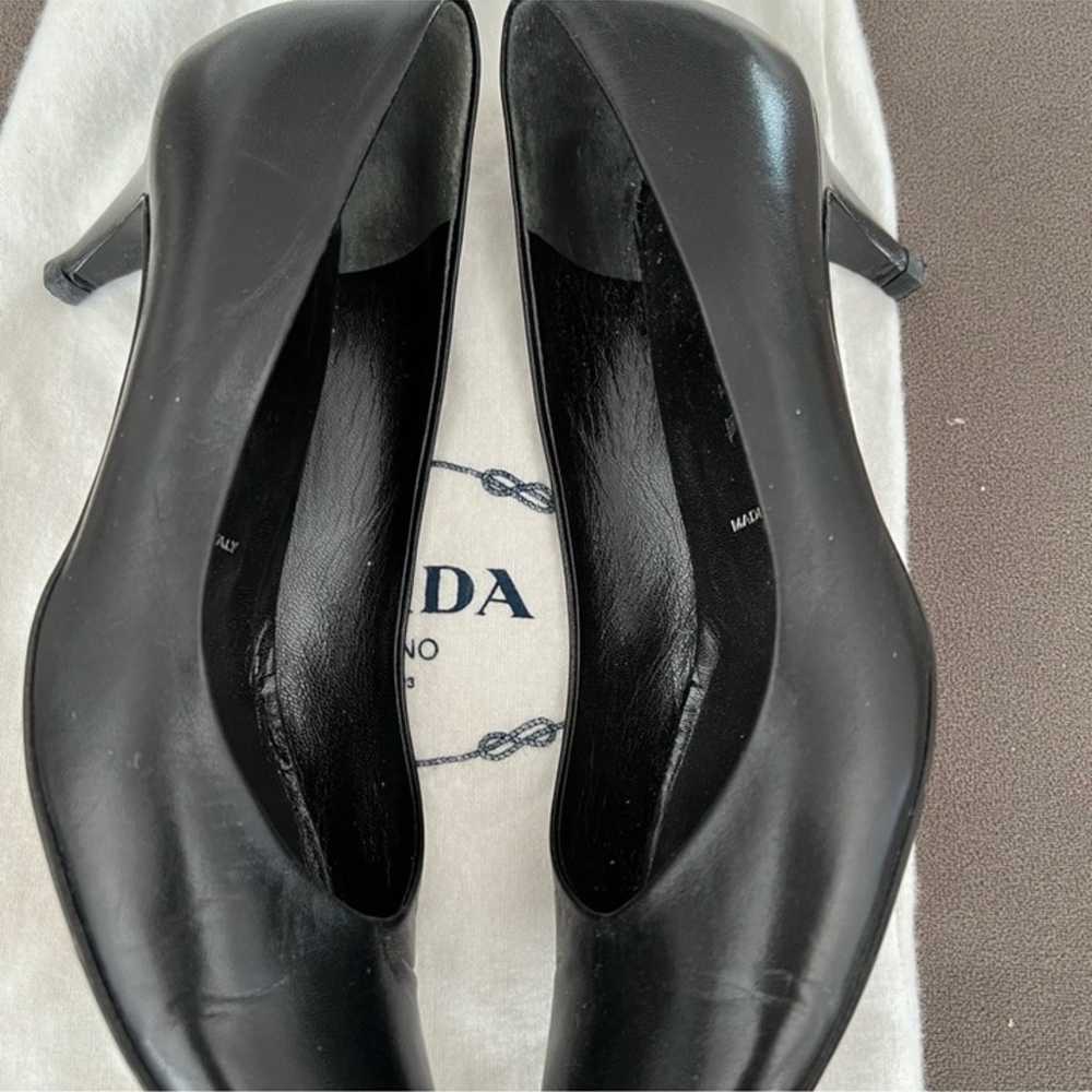 Prada black leather pumps. Size 5.5. Very gently … - image 4