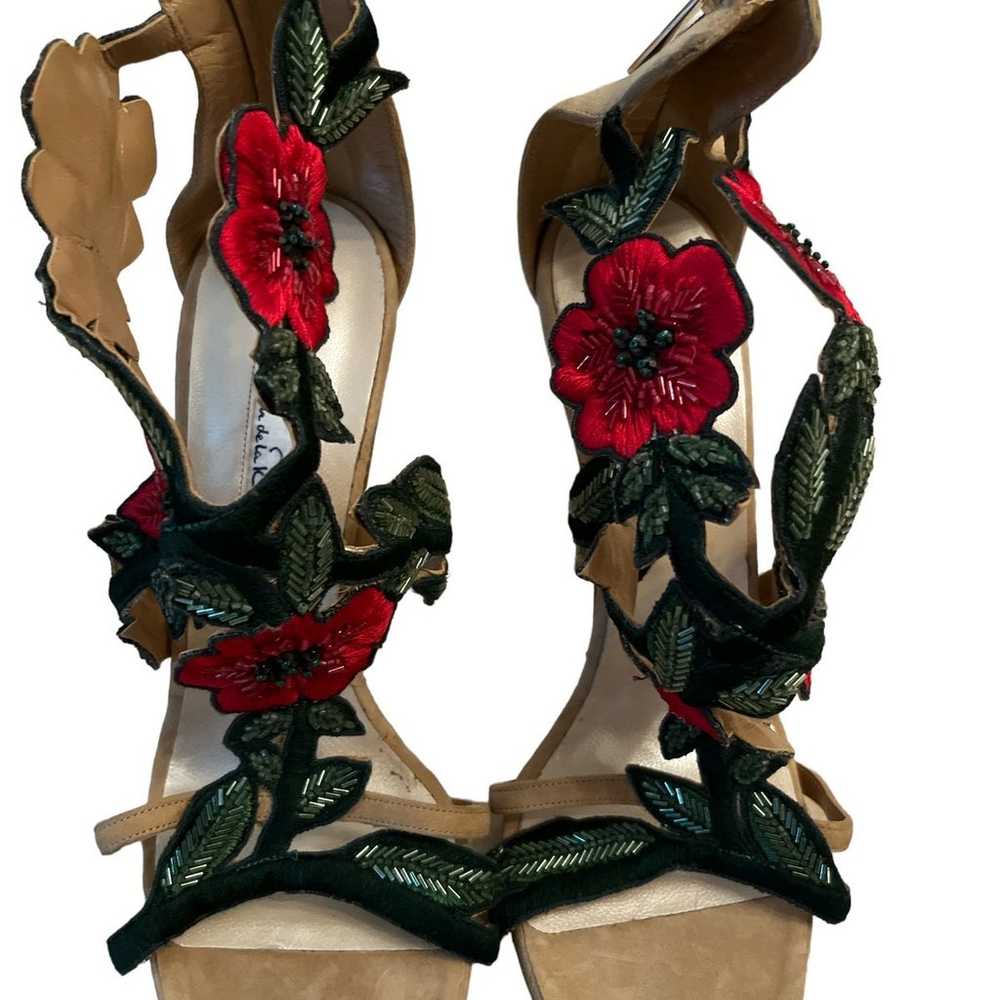 Oscar de la Renta Tatum Embellished Suede Sandals… - image 3