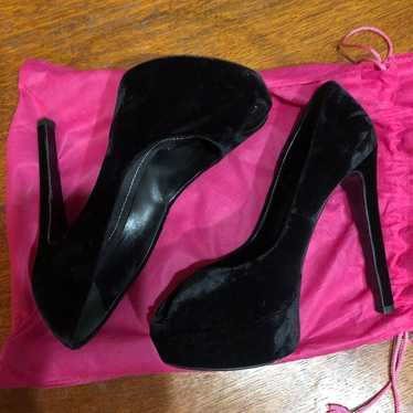 Christian Dior Velvet Peeptoe heels EUC size 38 - image 1