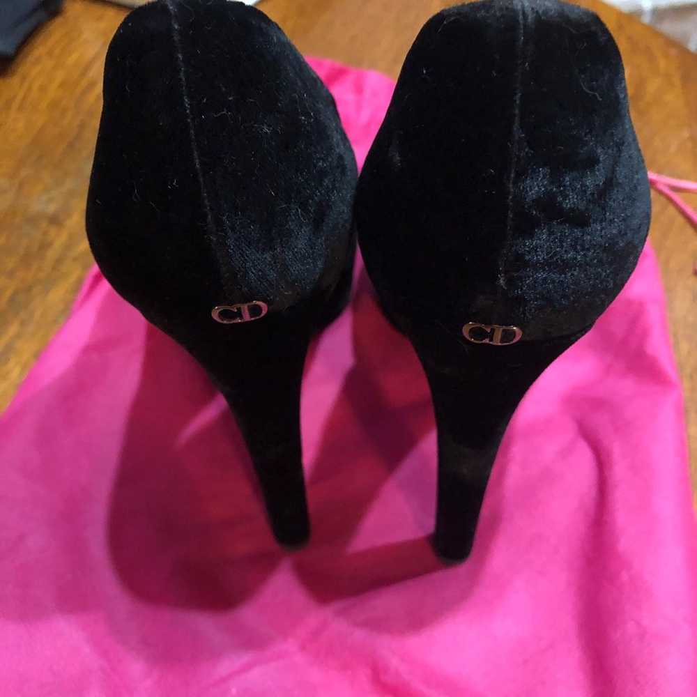 Christian Dior Velvet Peeptoe heels EUC size 38 - image 3