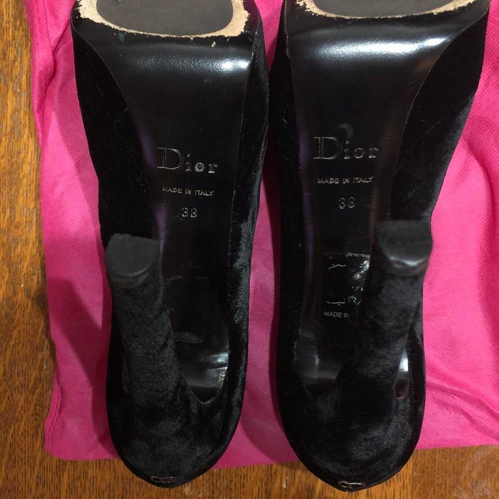 Christian Dior Velvet Peeptoe heels EUC size 38 - image 6
