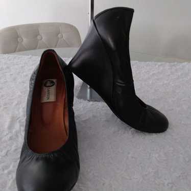 Lanvin wedge heel pumps sz 39 1/2, 8 1/2 - image 1