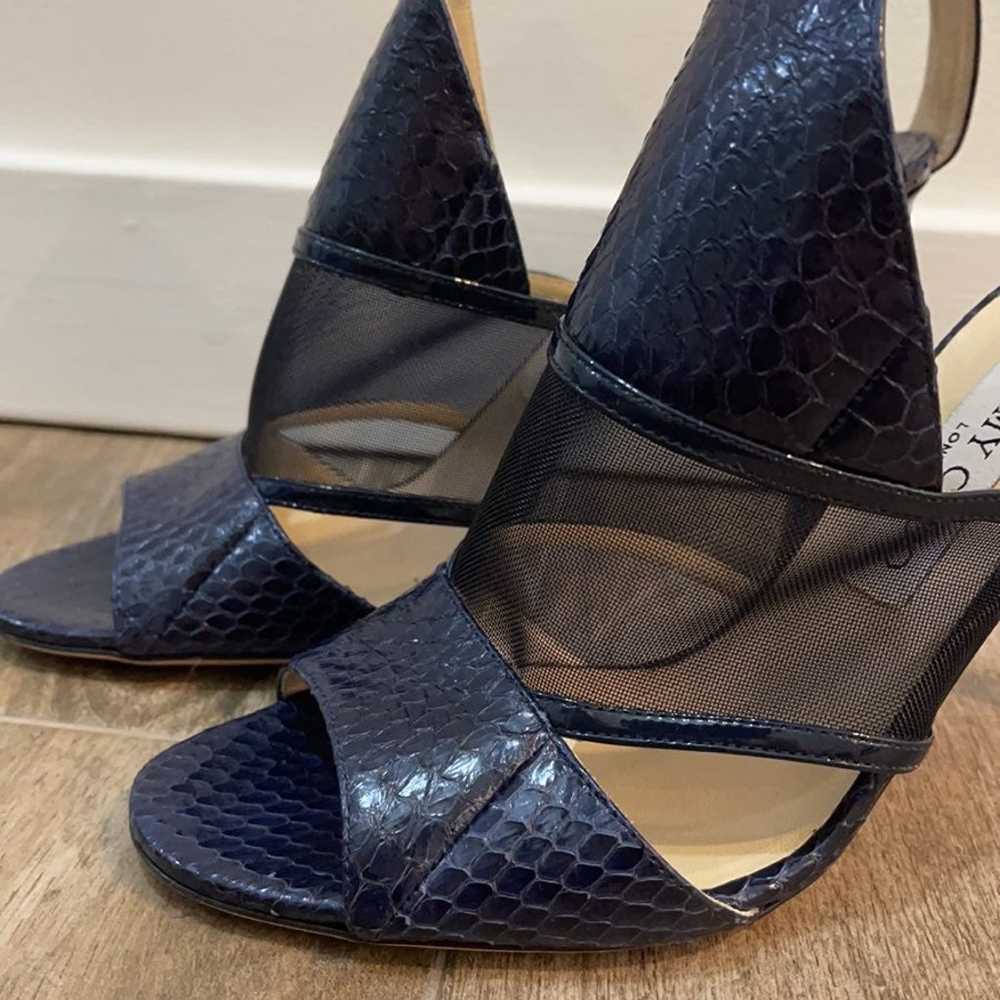 Jimmy Choo Blue Leather Heels sz 40 - image 3