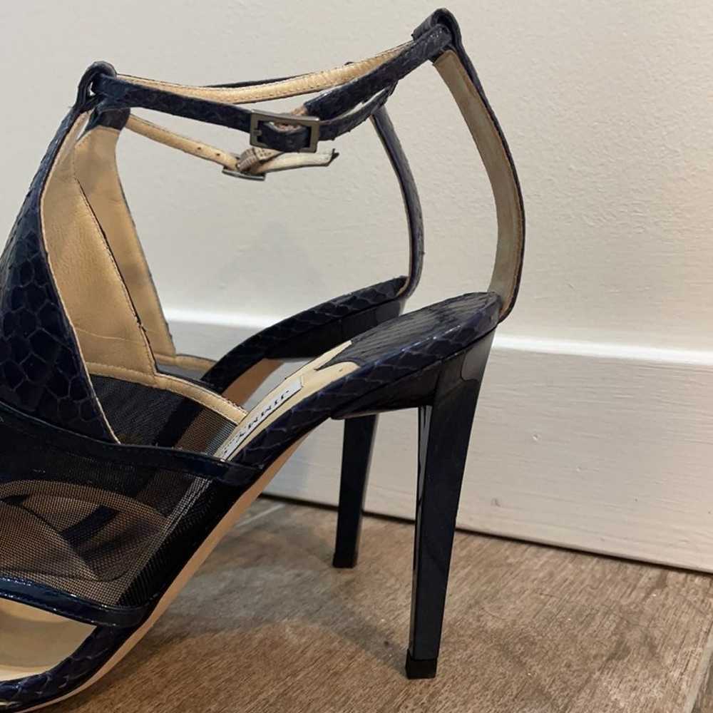 Jimmy Choo Blue Leather Heels sz 40 - image 4