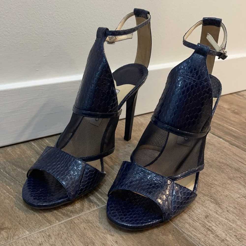 Jimmy Choo Blue Leather Heels sz 40 - image 6