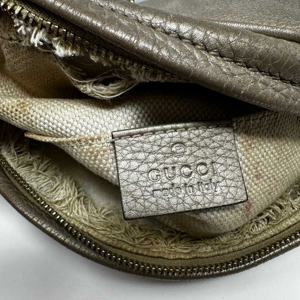 Gucci Gucci Soho Linen Round Leather Silver Metal… - image 11