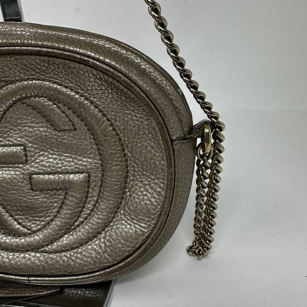 Gucci Gucci Soho Linen Round Leather Silver Metal… - image 3