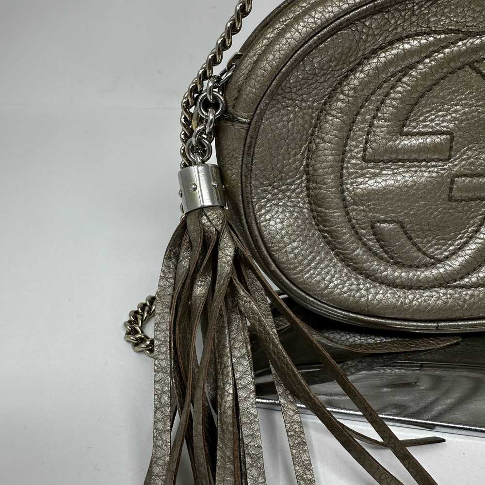 Gucci Gucci Soho Linen Round Leather Silver Metal… - image 4