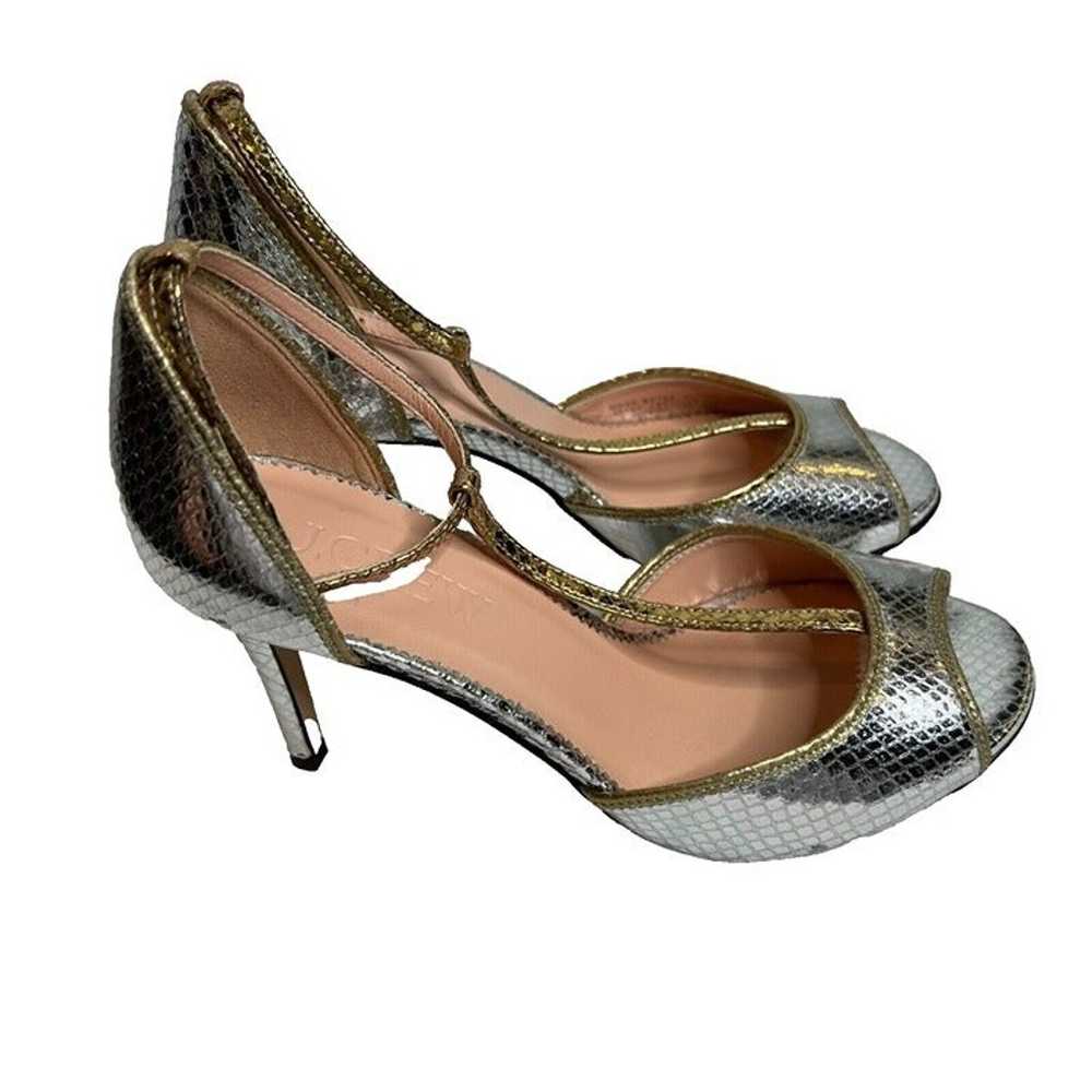 J.Crew $298 Collection Rylie T-Strap Heels Snake … - image 5