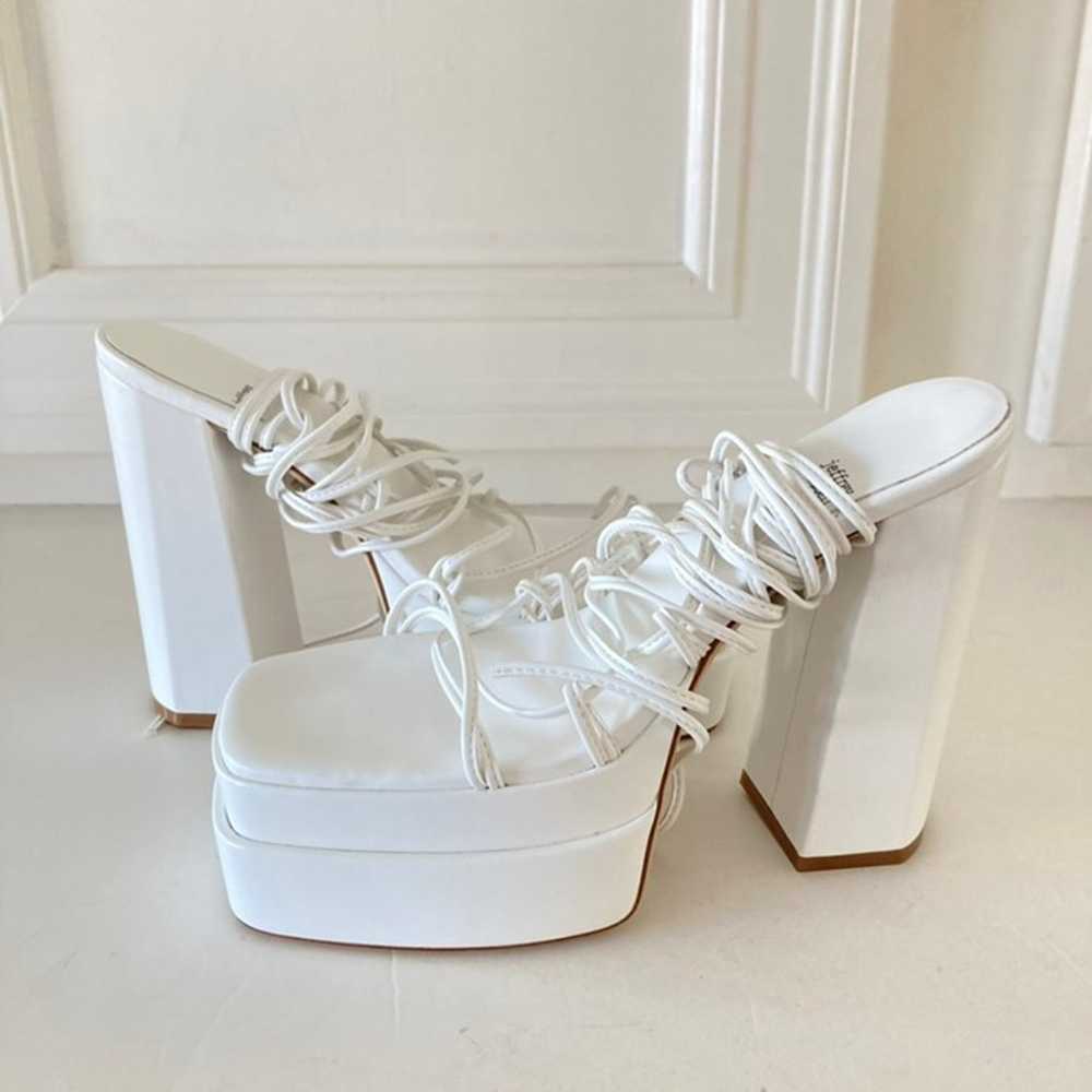 NWOT Jeffery Campbell Free People Juno White Leat… - image 1