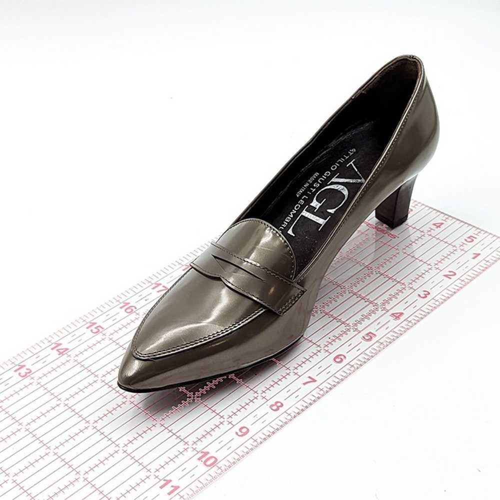 AGL Women Patent Leather Olive Green Solid Dressy… - image 3