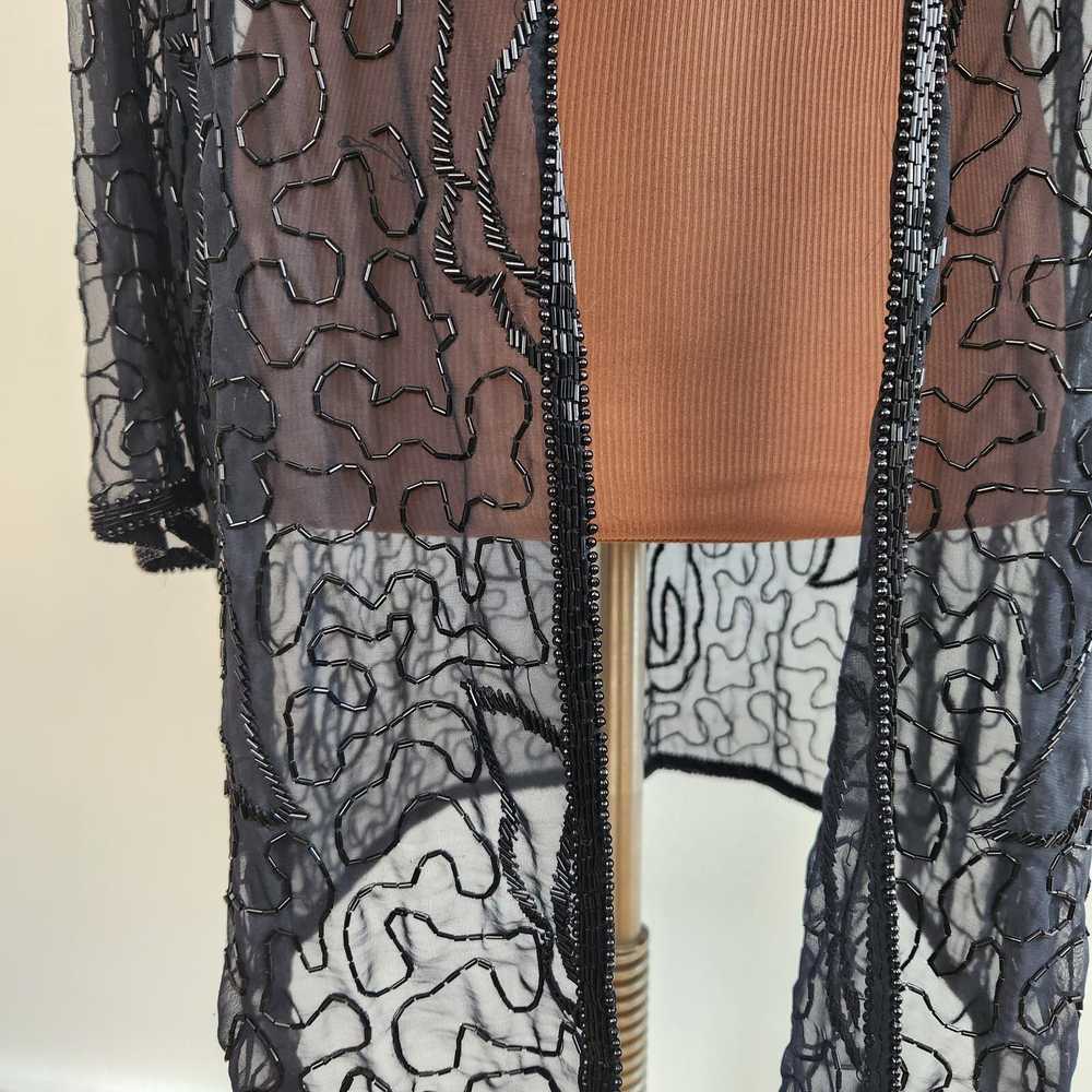 Vintage Beautiful Sheer Beaded Over Shirt XL - image 5