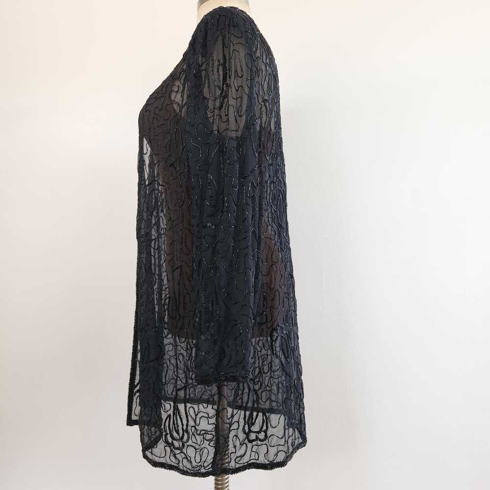 Vintage Beautiful Sheer Beaded Over Shirt XL - image 6