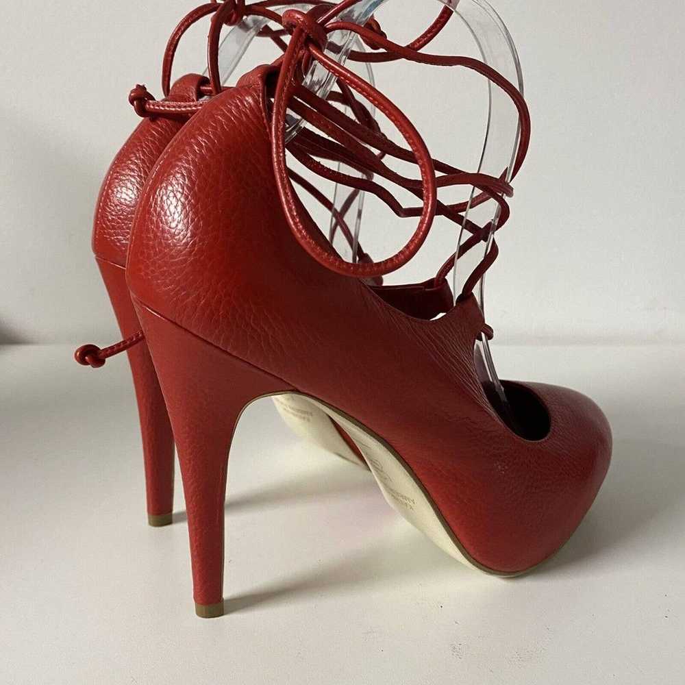 KATHRYN AMBERLEIGH Red Pump Leather 4.5" Heel Alm… - image 7