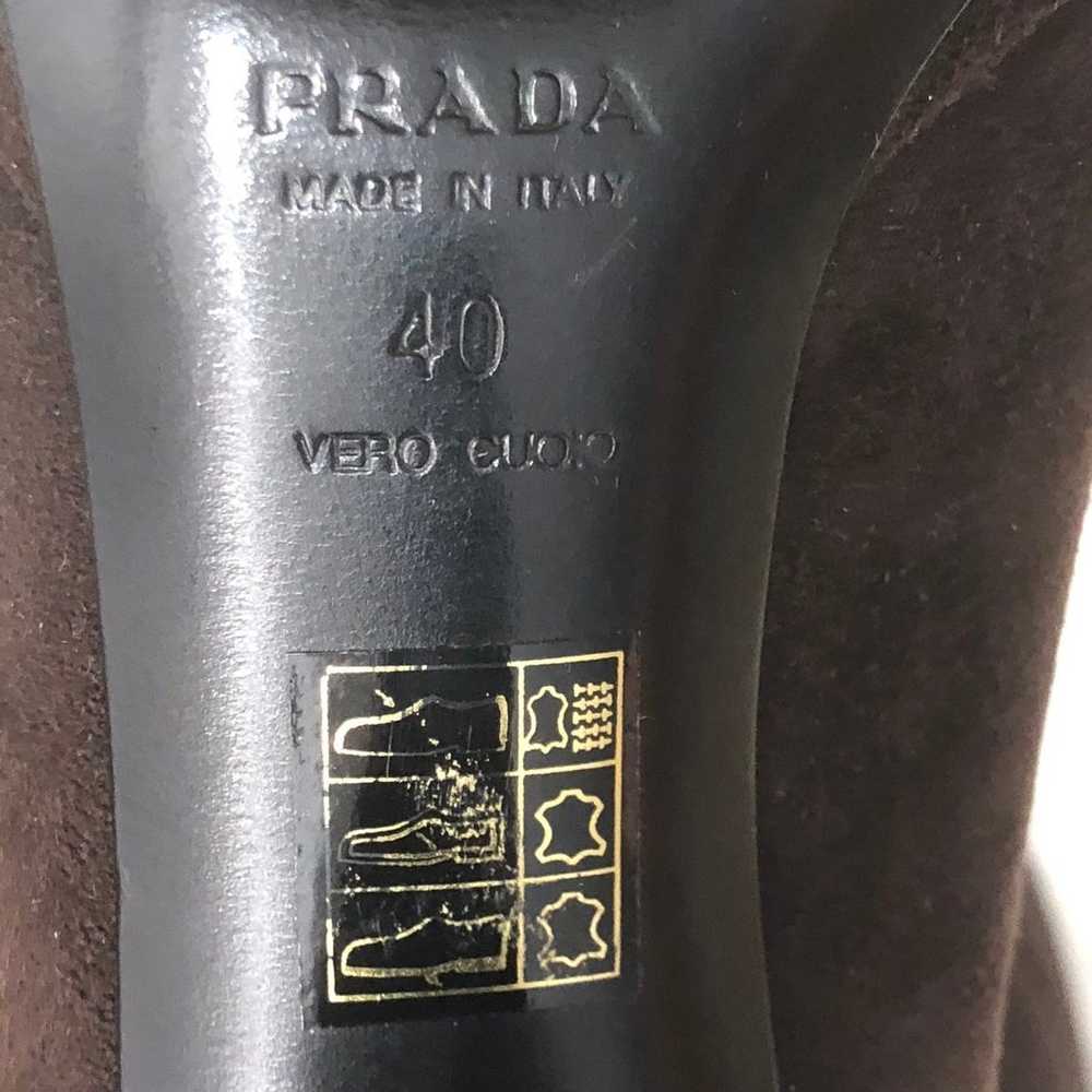 Stunning !! PRADA Brown Suede Shoes Sz 40 - image 6