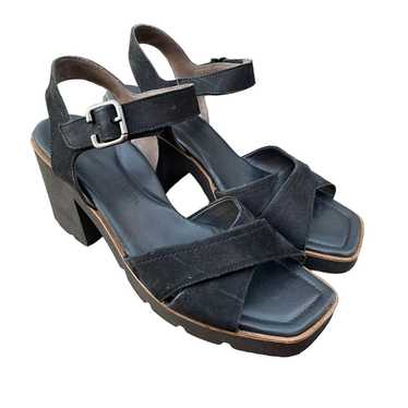 Women Paul Green Leora Black Leather Block Sandal… - image 1