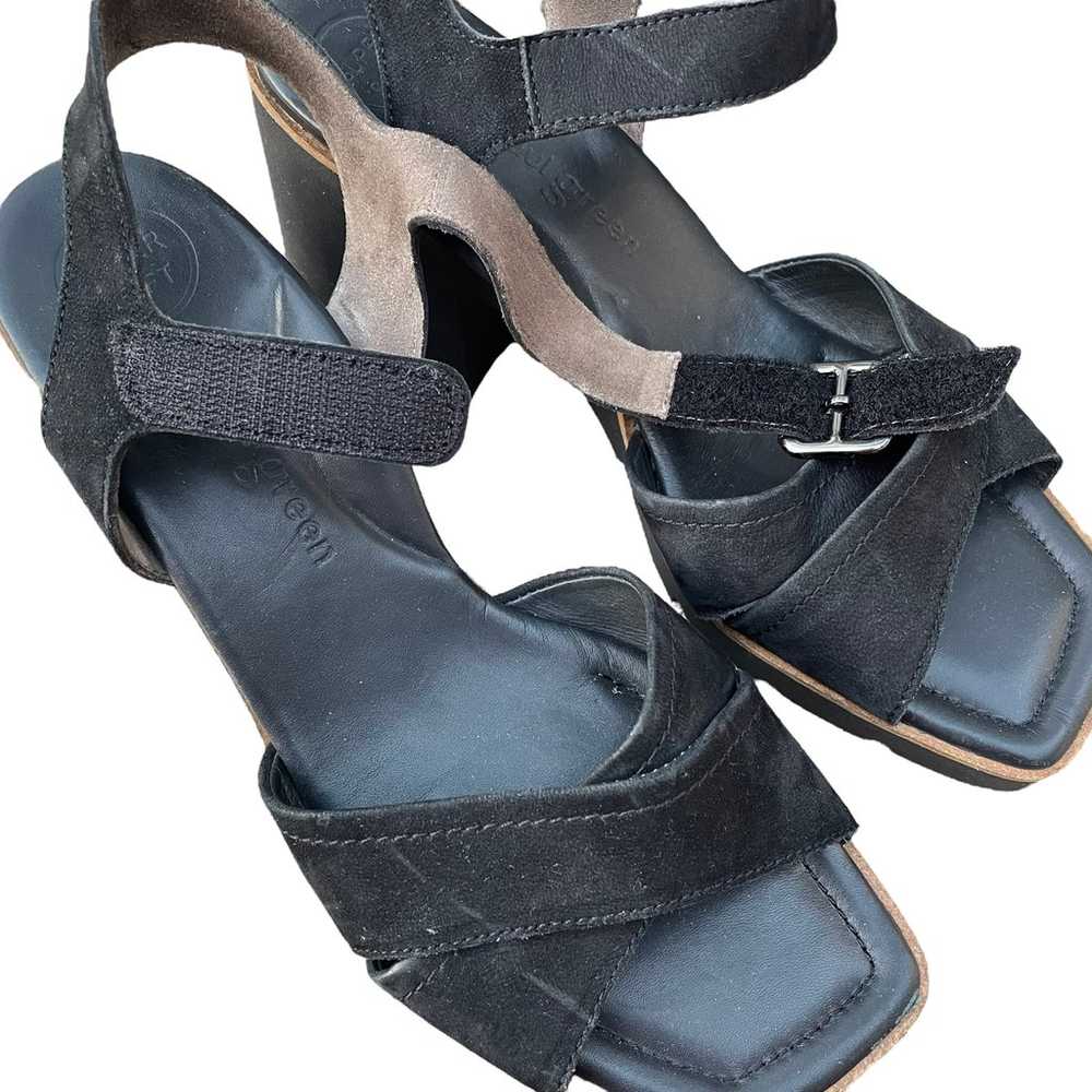 Women Paul Green Leora Black Leather Block Sandal… - image 3