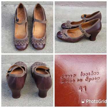 Vtg Chie Mihara Leather Heel Platform Shoes