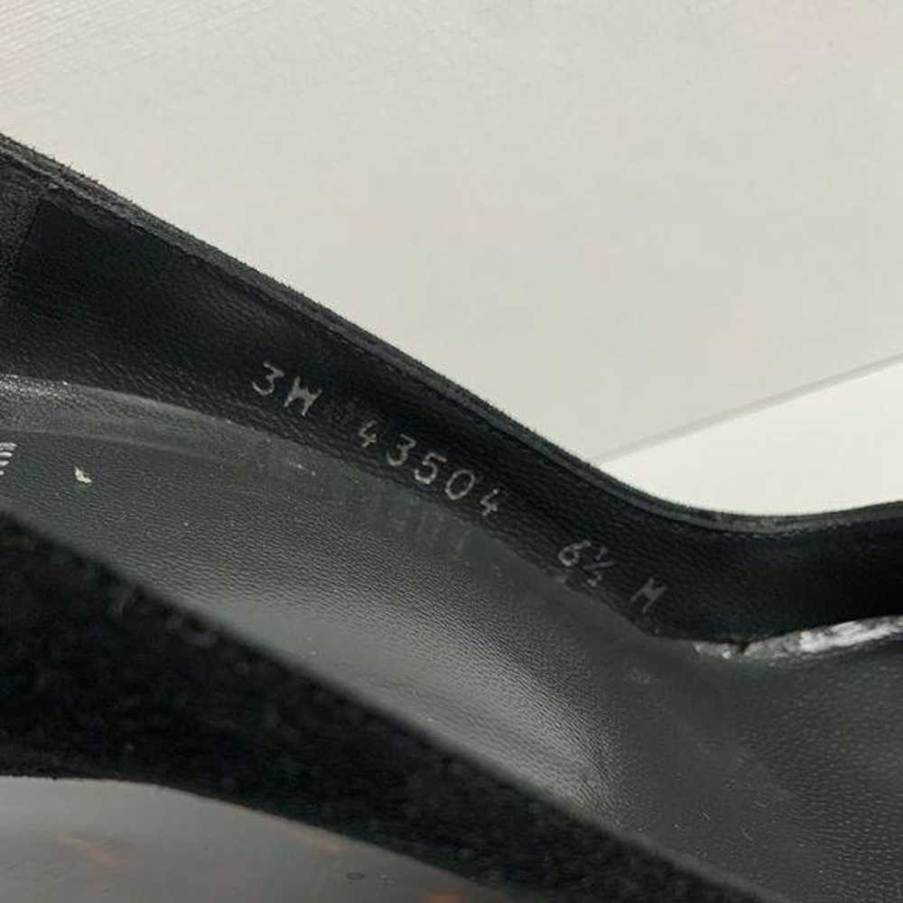 Stuart Weitzman Black Leather Tortoise Wedge Heel - image 7