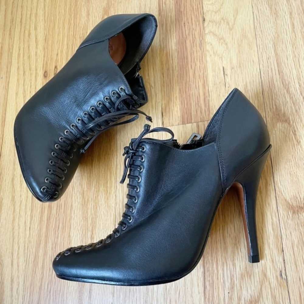 Schutz Leather Lace Up Heeled Booties - image 1