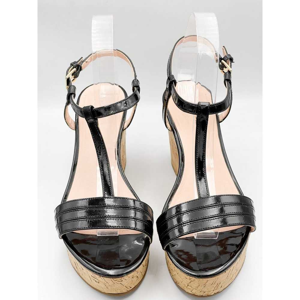 Kate Spade Black Patent Leather Platform Wedge Sa… - image 2